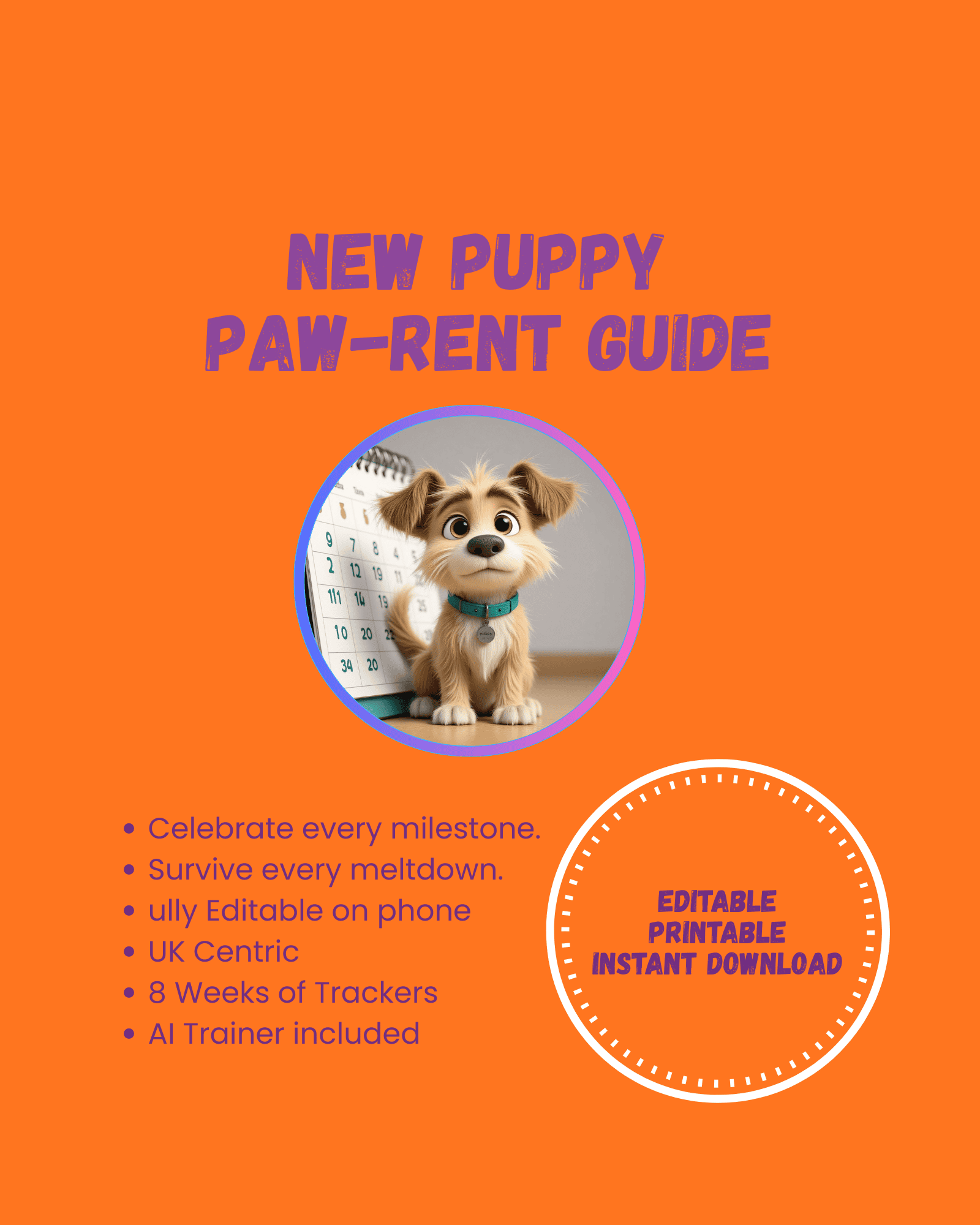 New Puppy Paw-Rent Planner